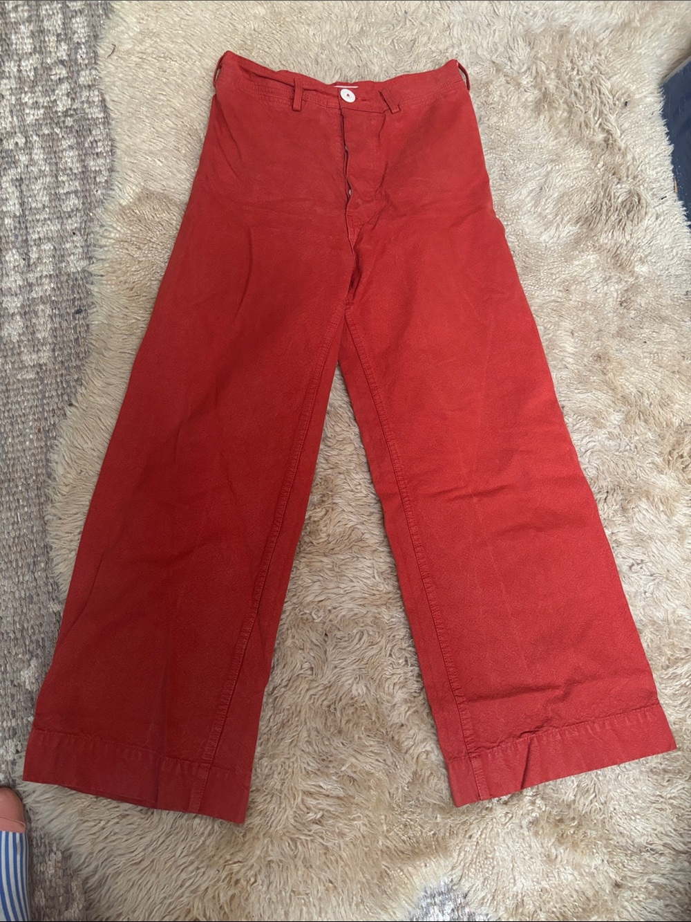 Jesse Kamm Red Wide-Leg Pants